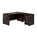 Bush Business Furniture Series C 60"W L-Shaped Desk With 42"W Return And Mobile File Cabinet, Mocha Cherry, Standard Delivery