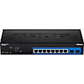 TRENDnet 8 Port Gigabit Web Smart Switch, 10/100/1000 Mbps, SFP, rack mountable, fanless - 8 Ports - Manageable - 2 Layer Supported - 1U High - Rack-mountable - Lifetime Limited Warranty 1 thumbnail image