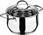 Bergner Stainless-Steel Induction-Ready Dutch Oven With Lid, 5 Qt, Stainless Steel