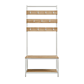 Linon Holway Hall Tree, 69”H x 31-1/2”W x 15-3/4”D, White/Natural 1 thumbnail image