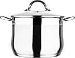 Bergner Stainless-Steel Induction-Ready Dutch Oven With Lid, 8 Qt, Stainless Steel