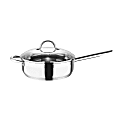 Bergner Stainless-Steel Induction-Ready Sauté Pan With Helper Handle And Lid, 5 Qt, Stainless Steel