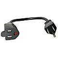 StarTech.com 1ft (0.3m) Short Extension Cord, NEMA5-15R to NEMA5-15P Black Extension Cord, 13A 125V, 16AWG, Computer Power Extension Cable 1 thumbnail image