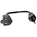 StarTech.com 1ft (0.3m) Short Extension Cord, NEMA5-15R to NEMA5-15P Black Extension Cord, 13A 125V, 16AWG, Computer Power Extension Cable 1 thumbnail image