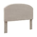 Linon Bayberry Rounded Upholstered Headboard, Full/Queen, 50”H x 63”W x 3”D, Natural 1 thumbnail image