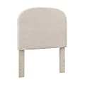 Linon Bayberry Rounded Upholstered Headboard, Twin, 50”H x 41”W x 3”D, Natural