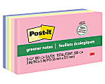 Post-it Greener Notes, 3 in x 5 in, 5 Pads, 100 Sheets/Pad, Clean Removal, Sweet Sprinkles Collection