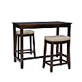 Linon Walker 3-Piece Counter Set, 36”H x 47-1/4”W x 23-1/4”D, Brown/Beige 1 thumbnail image
