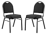 National Public Seating 9200 Series: Dome-Back Padded Premium Banquet Stack Chair, Ebony Black Seat/Black Sandtex Frame, Quantity: 2 - 9260BT2 1 thumbnail image