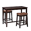 Linon Walker 3-Piece Counter Set, 36”H x 47-1/4”W x 23-1/4”D, Brown/Cognac