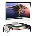 Mind Reader Metal Mesh Monitor Stand, 5-1/2"H x 11-1/2"W x 20"D, Black 1 thumbnail image