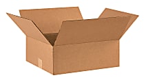 Partners Brand Flat Corrugated Boxes, 16" x 14" x 6", Kraft, Pack Of 25