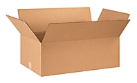 Partners Brand Corrugated Cartons, 28" x 16" x 10", Kraft, Pack Of 20