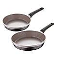 Masterpro Gastro Titanium 2-Piece Aluminum Non-Stick Fry Pan Set, Brown