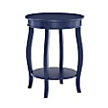 Powell Nora Round Side Table With Shelf, 24"H x 18"W x 18”D, Navy 1 thumbnail image