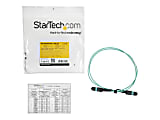 StarTech.com 1m 3 ft MPO / MTP Fiber Optic Cable - Plenum-Rated MTP to MTP Cable - OM3, 40G MPO Cable - Push/Pull-Tab - MPO MTP Cable - Aqua - 1 Pack