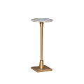 Powell Noyes Adjustable Drink Table, 30”H x 10-1/2”W x 10-1/2”D, Gold/Sandy Marble 1 thumbnail image