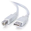 C2G 2m USB Cable - USB A to USB B Cable - Type A Male - Type B Male - 6ft - White 1 thumbnail image