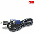 TRENDnet 2-in-1 USB VGA KVM Cable, TK-CU10, VGA/SVGA HDB 15-Pin Male to Male, USB 1.1 Type A, 10 Feet (3.1m) 1 thumbnail image