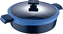 Masterpro Gastro Diamond Collection Durable Cast Aluminum Everyday Pan With Tempered Glass Lid, 5.2-Quart, Blue 1 thumbnail image