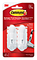 Command™ Medium Wire Hooks, Damage-Free, White, Pack of 2 Hooks, 2 Pairs of Strips 1 thumbnail image