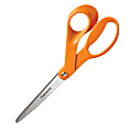 Fiskars® Our Finest Contoured Scissors, 8", Bent, Orange