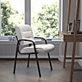 Flash Furniture LeatherSoft Executive Side Reception Chair with Powder Coated Frame, White/Black 1 thumbnail image