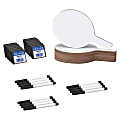 Flipside Round Unframed Dry-Erase Answer Paddles, 7" x 12", White, Pack Of 12 1 thumbnail image