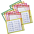 Pacon® Dry-Erase Pockets, 9" x 12", Assorted Neon Colors, 10 Pockets Per Pack, Set Of 2 Packs 1 thumbnail image