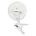 Lorell® 6" Personal Clip-On Fan, Light Gray