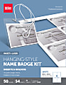 Office Depot® Brand Name Badge Kit, Hanging-Style, Convention Size,  3" x 4", Pack Of 50