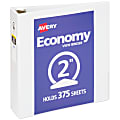 Avery® Economy View 3 Ring Binder, 2" Round Rings, White, 1 Binder 1 thumbnail image