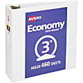 Avery® Economy View 3-Ring Binder, 3" Round Rings, White