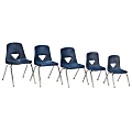 Scholar Craft™ 120 Series Student Stacking Chairs, Medium, 27 1/2"H x 20"W x 21 1/2"D, Navy, Set Of 5