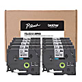 Brother® P-Touch Label Maker Tape, Black/White, Pack Of 10 Rolls