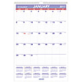 AT-A-GLANCE® Monthly Wall Calendar, 15 1/2" x 22 3/4", 30% Recycled, Blue/Red, January to December 2017