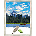 Amanti Art Crackled Metallic Narrow Picture Frame, 20" x 26", Matted For 18" x 24"