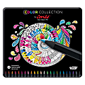 BIC® Conté® Adult Coloring Pencils, 3.2 mm, Black Barrel, Assorted Lead Colors, Pack Of 24