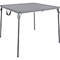 Cosco XL Fold-in-Half Card Table - Four Leg Base - 4 Legs - 200 lb Capacity - 38.50" Table Topx 38.50" Table Top Depth - 29.50" - Gray - 1 Each 1 thumbnail image