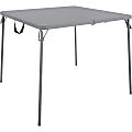 Cosco XL Fold-in-Half Card Table - Four Leg Base - 4 Legs - 200 lb Capacity x 38.50" Table Top Width x 38.50" Table Top Depth - 29.50" Height - Gray - 1 Each