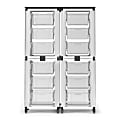 Luxor Modular Classroom Storage Cabinets, 12 Large Bins, 29"H x 18-1/4"W x 18-1/4"D, White, Pack Of 4 Stacked Modules 1 thumbnail image