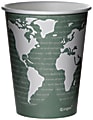 Eco-Products GreenStripe PLA Hot Cups, 10 Oz, 100% Recycled, White/Green, Pack Of 1,000 Cups