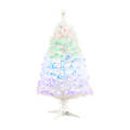 Nearly Natural Pine 48”H Artificial Fiber Optic Christmas Tree With LED Lights, 48”H x 24”W x 24”D, White