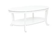 Powell Heller Wood Coffee Table With Shelf, 20"H x 48"W x 28"D, White 1 thumbnail image