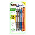 BIC Gelocity Retractable Gel Ink Rollerball Pens, Medium Point, 0.7 mm, Assorted Barrels, Assorted Ink Colors, Pack Of 4 1 thumbnail image