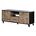South Shore Valet Industrial TV Stand On Wheels For 65" TVs, Weathered Oak/Ebony 1 thumbnail image