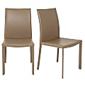 Eurostyle Hasina Dining Chairs, Taupe, Set Of 2 Chairs