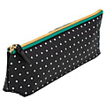See Jane Work® Going Places Pencil Pouch, 11 1/4"H x 3 1/2"W x 2"D, Black/White Dot