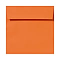 LUX Square Envelopes, 5 1/2" x 5 1/2", Peel & Press Closure, Mandarin Orange, Pack Of 500