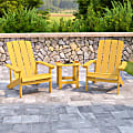 Flash Furniture Charlestown All-Weather Poly Resin Wood Adirondack Chairs With Side Table, Yellow 1 thumbnail image